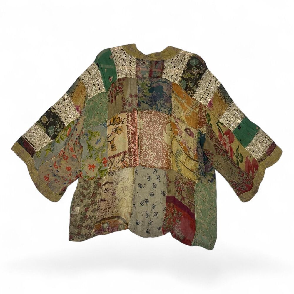 NWT YOUNG THREADS Patchwork Open Jacket Size:Sm N… - image 8